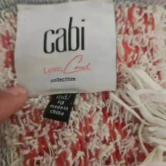 Cabi Womens Siesta Boho Multicolor Stripe Textured Fringe Poncho M/L - Picture 11 of 14